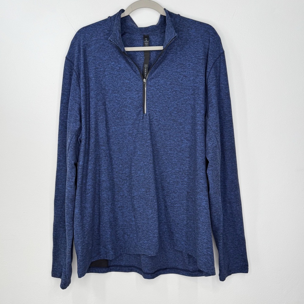 Lululemon Surge Warm 1/2 Zip Long Sleeve Shirt Heathered Blue Men’s Size XXL